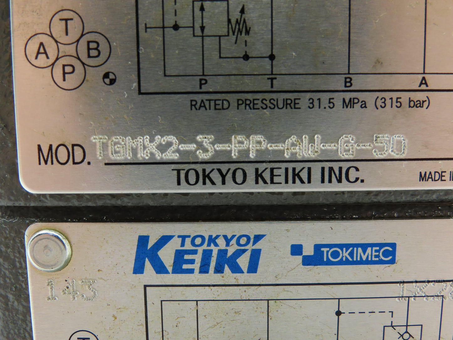 Tokyo Keiki DG4SM / TGMX2 Directional Control Solenoid Relief Valve Stack 24V