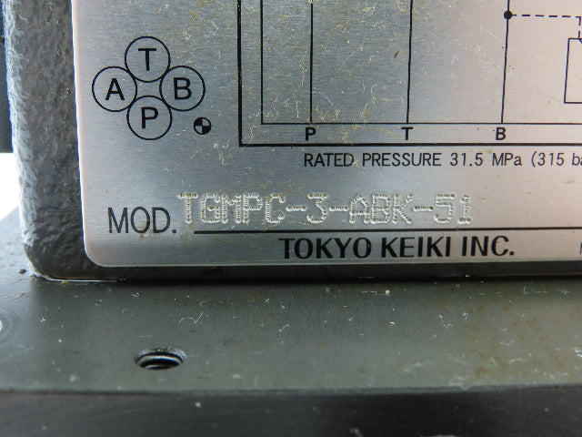Tokyo Keiki DG4SM / TGMX2 Directional Control Solenoid Relief Valve Stack 24V