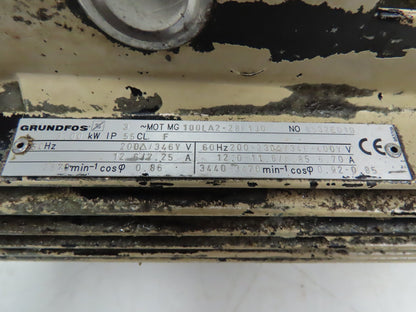 Grundfos 100LA2-28F130 Electric Motor For Pump 3KW 3Ph 50/60Hz 200-400V 3470 RPM