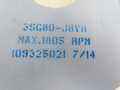 Norton 3SG80-J8VH 18" Grinding Wheel 18" Diameter 5" Arbor 3" Thick 1805 RPM