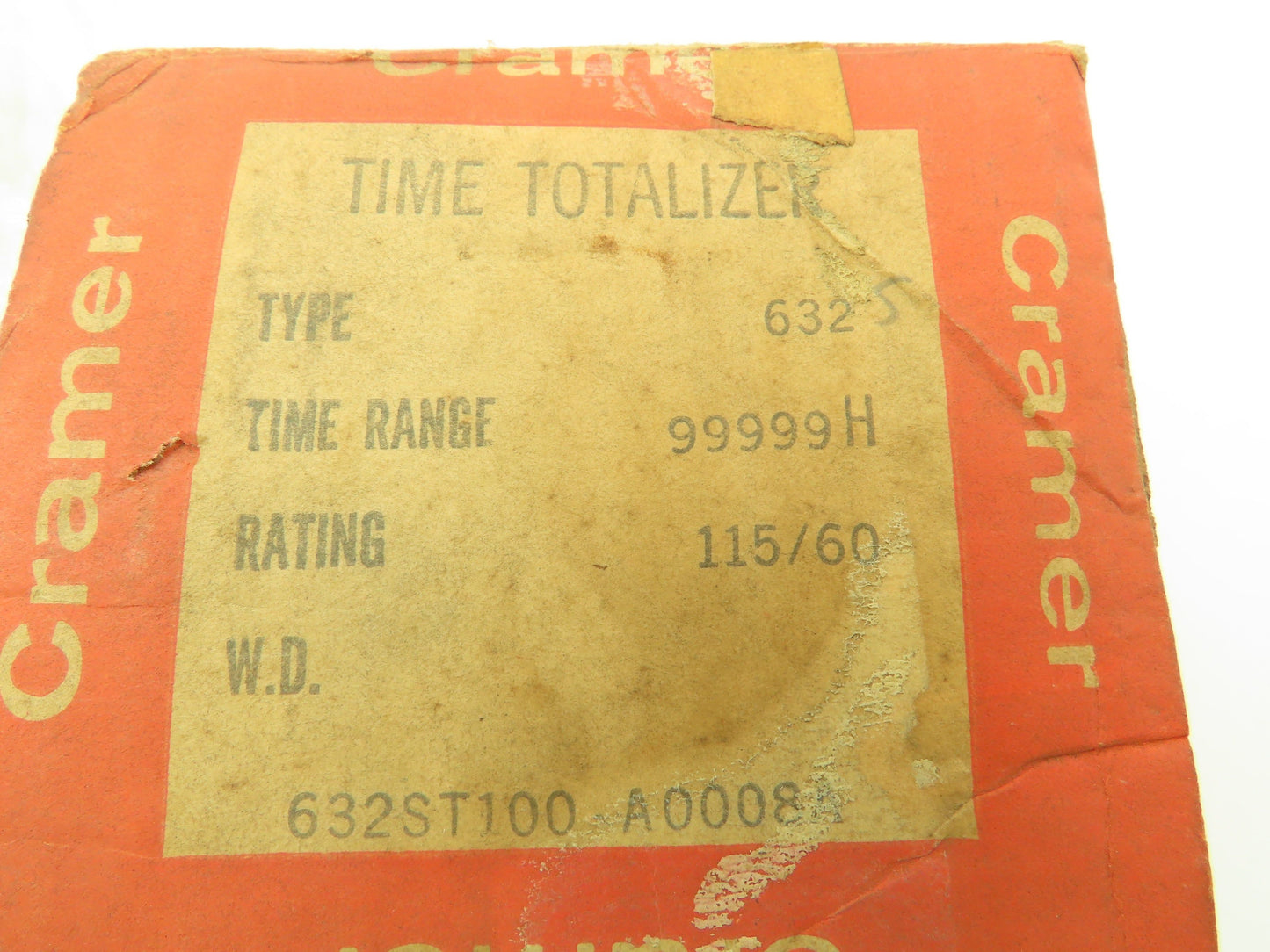 Conrac 632S-A Cramer Time Totalizer Timer 115V 60 Hz 99999 Hours