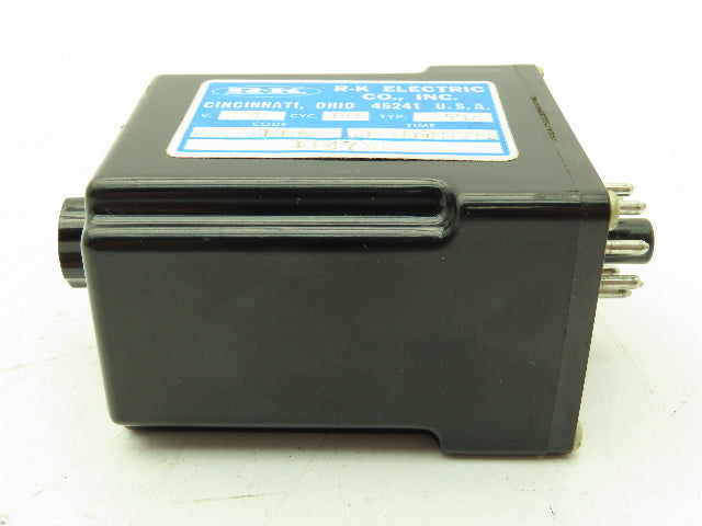 RK Electric T223111A Time Delay Timer Relay  0.1-10 Sec 24 VDC TR 8 Pin 2 Pole