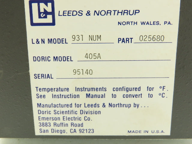 Leeds Northrup 931 Temperature Selector Doric Model 405A 10 Button Trendicators
