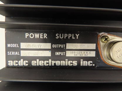 ACDC Electronics 5N17 Power Supply DC Output 5VDC 17A Input 125VAC