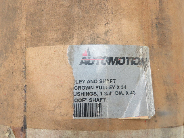 Automotion Conveyor 8"x 34.5" Crowned Drum Roller Drive Pulley QD SK Hub Shaft