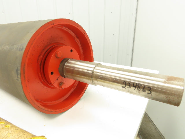 Automotion Conveyor 12"x 34.5" Crowned Lagged Drum Roller Drive Pulley QD Hub