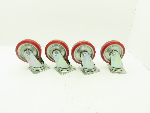 J-150 Caster Wheel 150x38 Polyurethane Swivel Locking Lot of 4