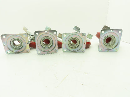 J-150 Caster Wheel 150x38 Polyurethane Swivel Locking Lot of 4
