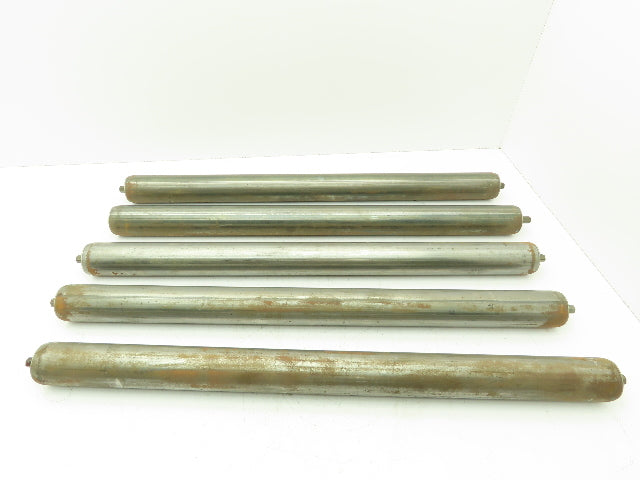 Steel Gravity Conveyor Roller 2"x 27" BF 7/16" Hex Shaft  -Lot of 5
