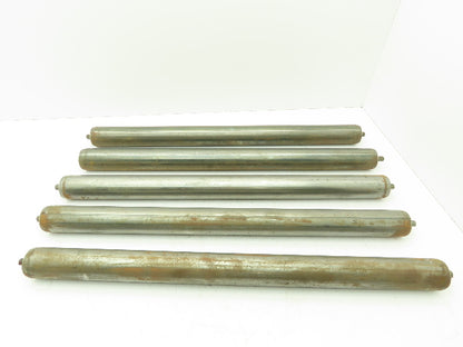 Steel Gravity Conveyor Roller 2"x 27" BF 7/16" Hex Shaft  -Lot of 5