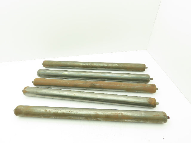 Steel Gravity Conveyor Roller 2"x 27" BF 7/16" Hex Shaft  -Lot of 5