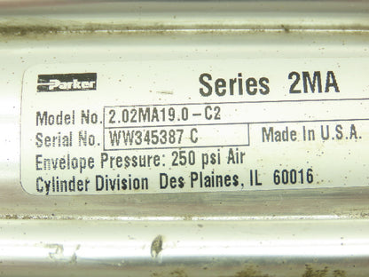 Parker HBT20-19C2J1TF-B Pneumatic Actuator Guided Cylinder Slide 2"x19" Stroke