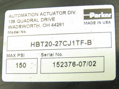 Parker HBT20-27CJ1TF-B Pneumatic Actuator Guided Cylinder Slide 2"x27" Stroke