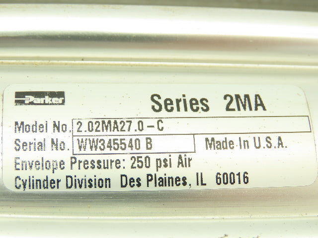 Parker HBT20-27CJ1TF-B Pneumatic Actuator Guided Cylinder Slide 2"x27" Stroke
