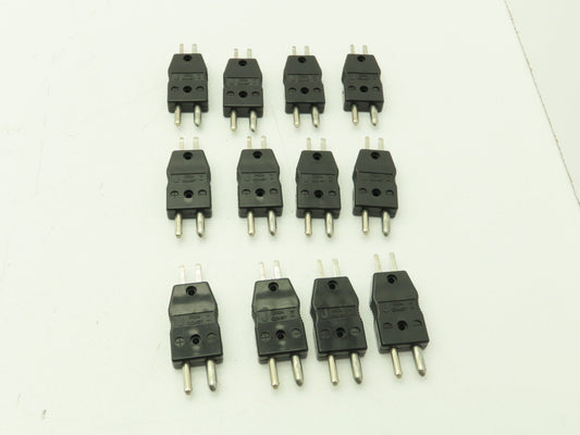 Omega Type J 2-Pin Male Thermocouple Connector Plug   Lot of 12