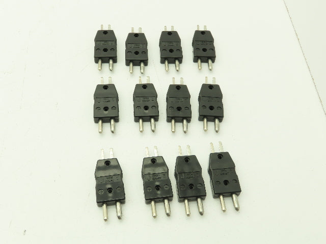 Omega Type J 2-Pin Male Thermocouple Connector Plug   Lot of 12