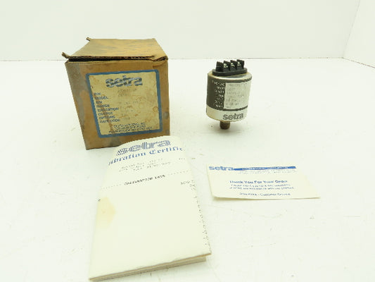 Setra C207 Liquid Pressure Transducer Sensor 0-100 PSI 24 VDC In / 4-20mA Out