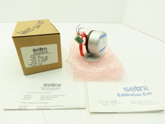 Setra 239 Pressure Transducer Sensor 0-2.5" WC 22-30 VDC 239105-SP