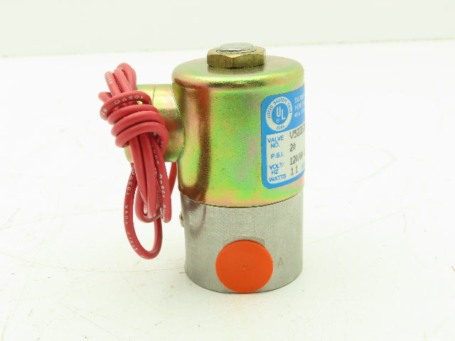 Honeywell V52DE2022 1/4" NPT 2-Way Skinner Solenoid Valve 120 N.C. 20 Psi.