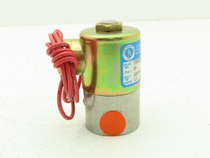 Honeywell V52DE2022 1/4" NPT 2-Way Skinner Solenoid Valve 120 N.C. 20 Psi.