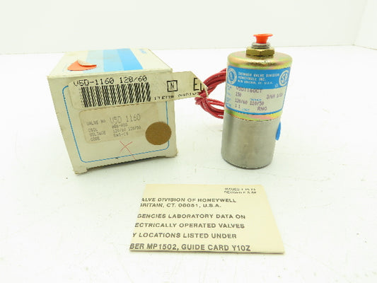 Honeywell V5D1160 1/4" 3-Way Skinner Solenoid Valve 120V N.O. 150 Psi.