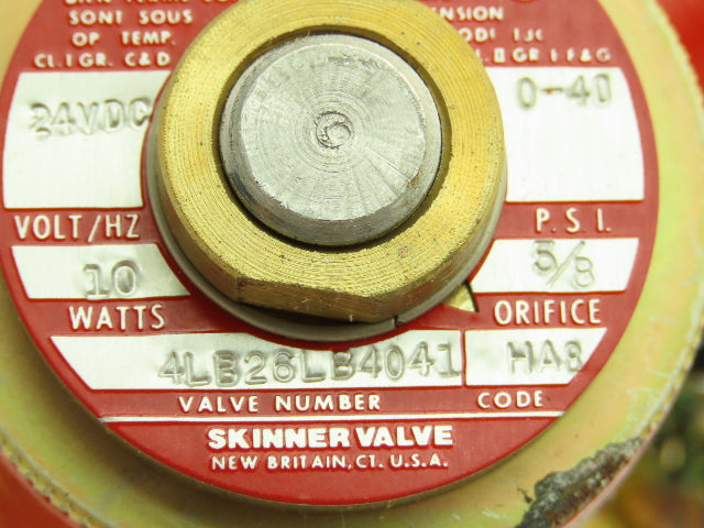 Honeywell 4LB26LB4041 1/2" NPT 2-Way Skinner Solenoid Valve 24VDC N.C. 0-40 Psi.