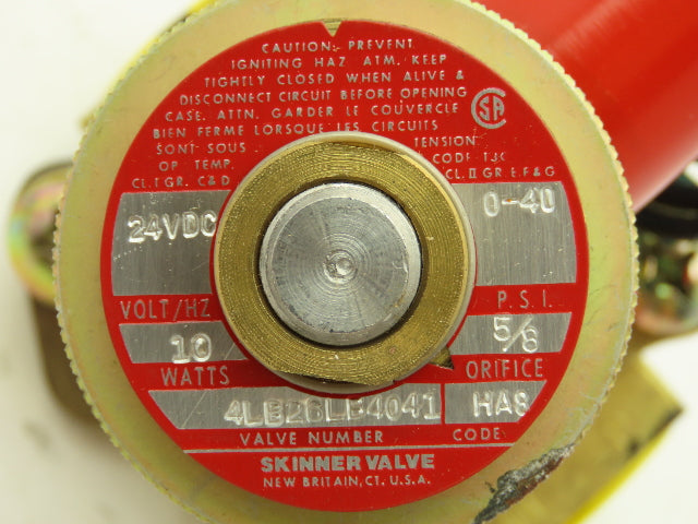 Honeywell 4LB26LB4041 1/2" NPT 2-Way Skinner Solenoid Valve 24VDC N.C. 0-40 Psi.