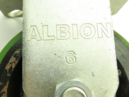 Albion 90PY06501R 90 Series 6"x3"Caster Wheel GREEN Poly Ridgid Plate 2000 Lb