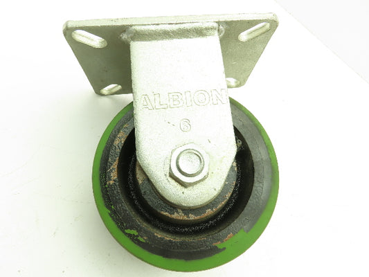 Albion 90PY06501R 90 Series 6"x3"Caster Wheel GREEN Poly Ridgid Plate 2000 Lb