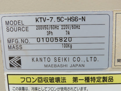 Kanto Seiki KTV-7.5C-HS6-N Automatic Liquid Temp. Regulator .5hp Pump 220v 3ph