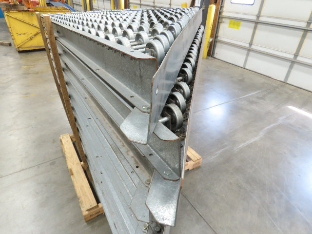 36"x 45° Butt Spur Galvanized Steel Skate Wheel Gravity Conveyor -13 Sections