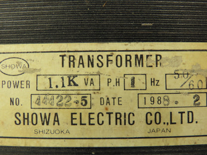 Showa Electric 44422-5 Control Transformer 1.1KVA 1Ph 240/480V Stepdown