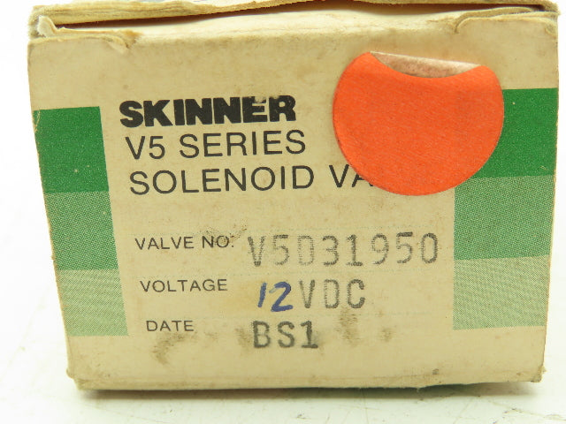 Honeywell Skinner V5D31950ST Solenoid Valve 3-Way 12VDC 75 PSI 1/8" NPT BS1