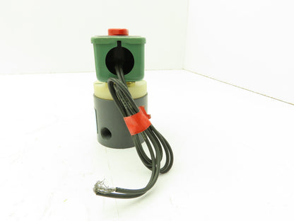 Plast-o-matic EUC2V8G6 Solenoid Valve PVC 1/4" NPT 120V Coil