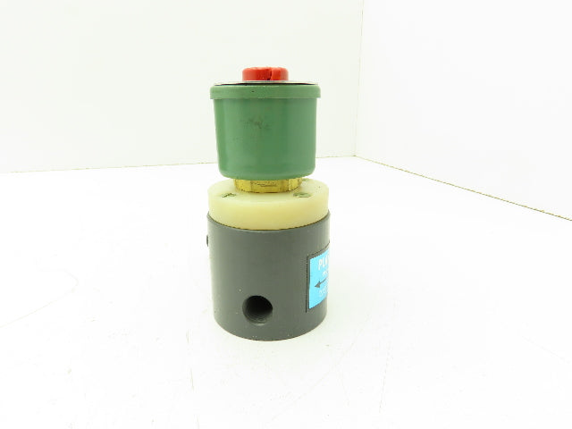 Plast-o-matic EUC2V8G6 Solenoid Valve PVC 1/4" NPT 120V Coil