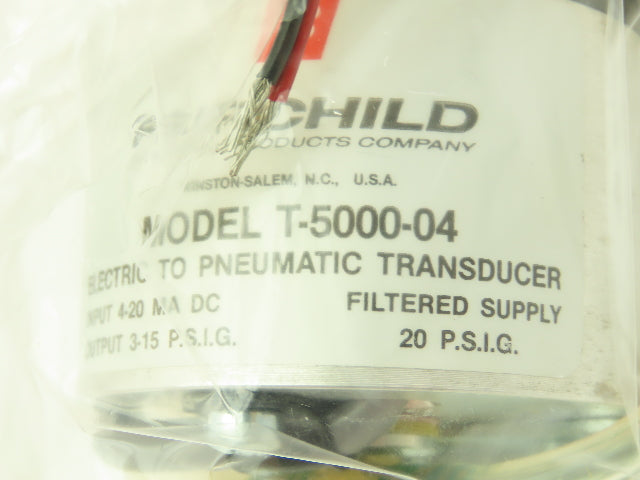 Fairchild T-5000-4 Electric To Pneumatic Air Transducer 4-20 MA DC 3-15 PSIG