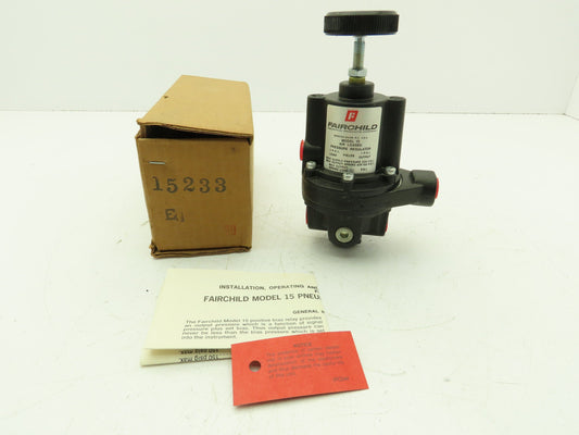 Fairchild 15233 Pneumatic Air Loaded Pressure Regulator 30PSI 1/1 Ratio Model 15