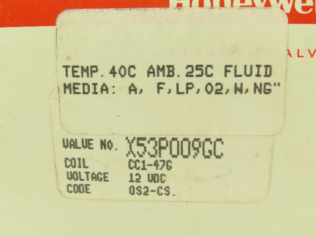 Honeywell Skinner X53P009GC Solenoid Valve 3-Way NC 12VDC 100 PSI 1/4" NPT