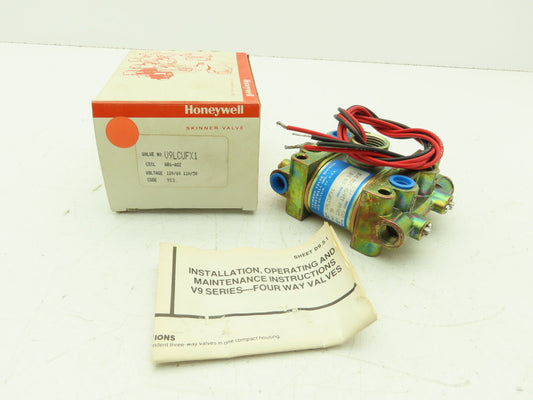 Honeywell Skinner V9LCUFX1 Solenoid Valve 4-Way NC/NO 120V 50 PSI 1/4" NPT