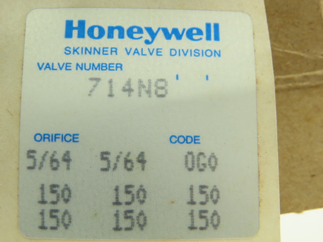 Honeywell Skinner 714N8 Solenoid Valve 3-Way NC 1/8" NPT Stainless Steel