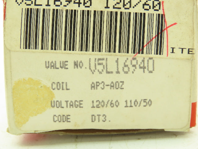 Honeywell Skinner V5L16940 Solenoid Valve 3-Way NC 120V 20 PSI 1/8" NPT