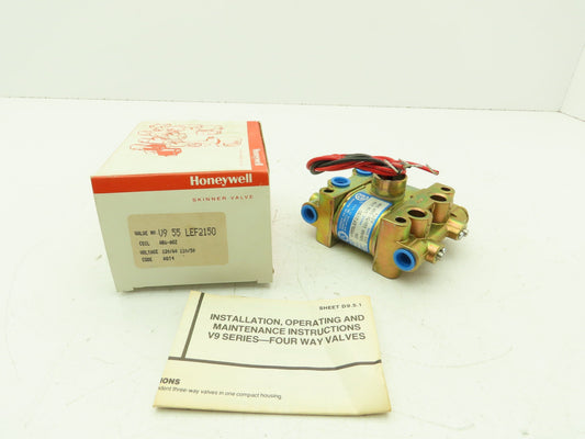 Honeywell Skinner V955LEF2150 Solenoid Valve 4-Way NO 120V 150 PSI 1/4" NPT