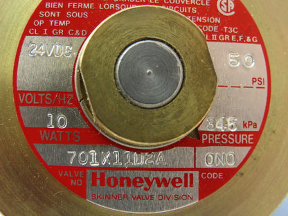 Honeywell Skinner 701X11D2A Solenoid Valve 2-Way NC 24VDC 50 PSI 1/4" NPT