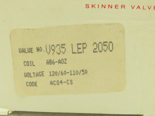 Honeywell Skinner V935LEP2050 Solenoid Valve 4-Way NC/NO 120V 50 PSI 1/4" NPT
