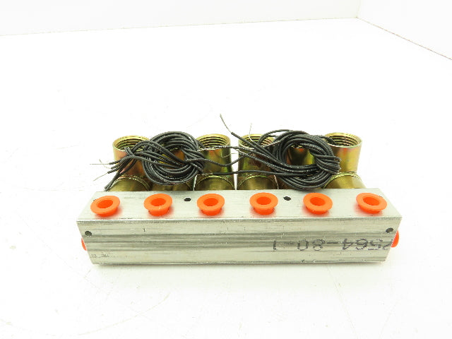 Honeywell Skinner 3121BBA6AVS6 Solenoid 6-Valve Manifold 12VDC 800 PSI 1/8" NPT