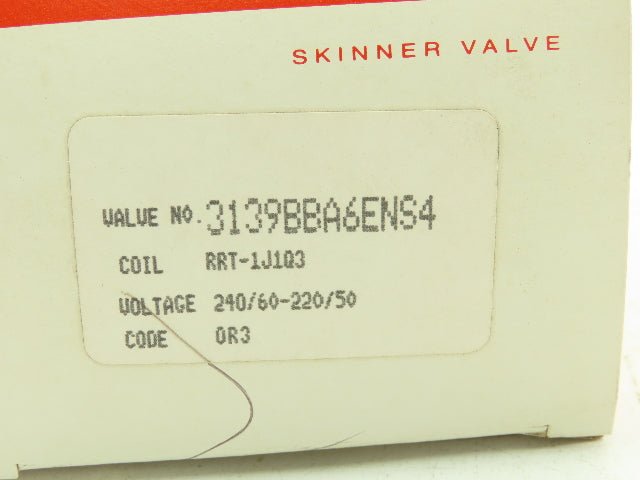 Honeywell Skinner 3139BBA6ENS4 Solenoid 4-Valve Manifold 240V 100 PSI 1/8" NPT