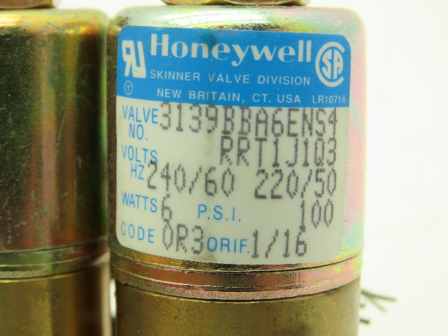 Honeywell Skinner 3139BBA6ENS4 Solenoid 4-Valve Manifold 240V 100 PSI 1/8" NPT