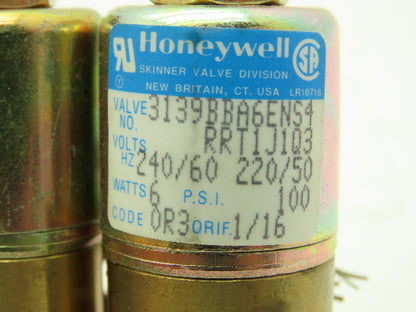 Honeywell Skinner 3139BBA6ENS4 Solenoid 4-Valve Manifold 240V 100 PSI 1/8" NPT