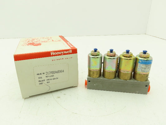 Honeywell Skinner 3139BBA6ENS4 Solenoid 4-Valve Manifold 240V 100 PSI 1/8" NPT