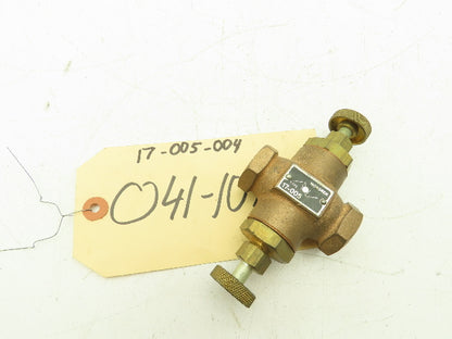 Norgren 17-005-004 Brass Valve 1/4" NPT Spring Adjustment